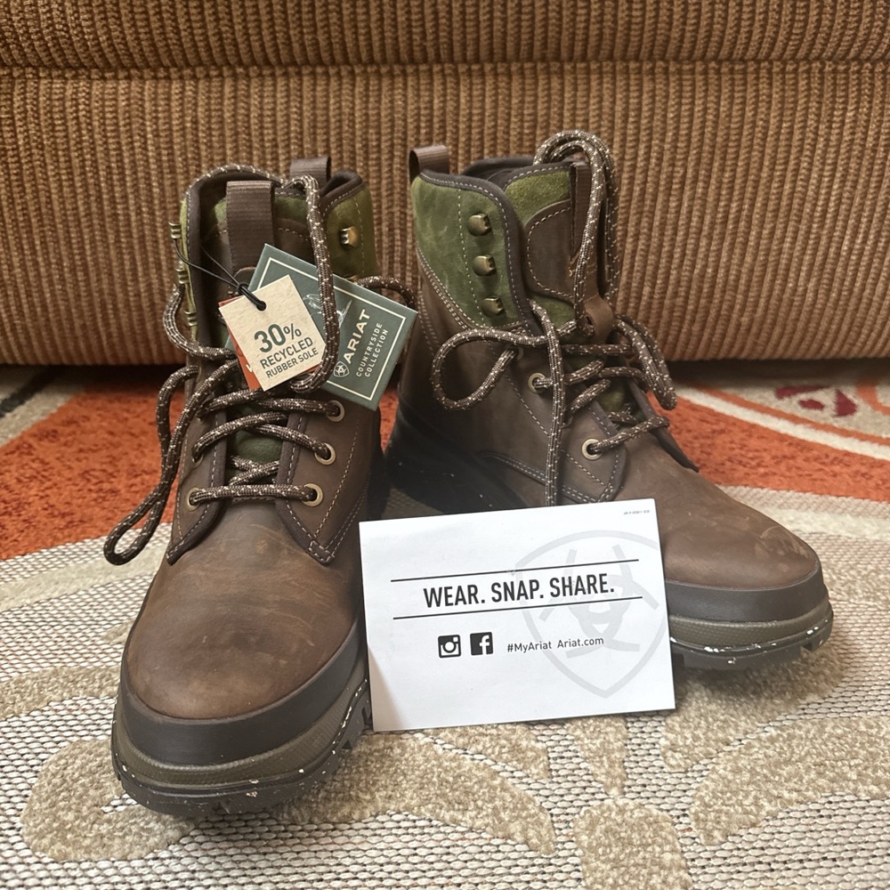 Ariat Brown and Olive Women’s/Men’s Waterproof Work Boots